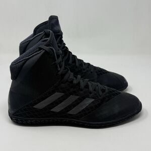 Adidas Mat Wizard 4 Wrestling Shoes Mens 7 Black Gray MMA Combat Boxing Sneakers